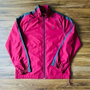 Vintage Nike Windbreaker Red Track Suit Zip Up Jacket Men’s Size Large Y2K